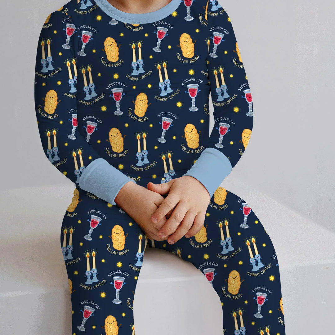 Shabbat Eve Bamboo Two Piece Long Sleeve Pajama Set