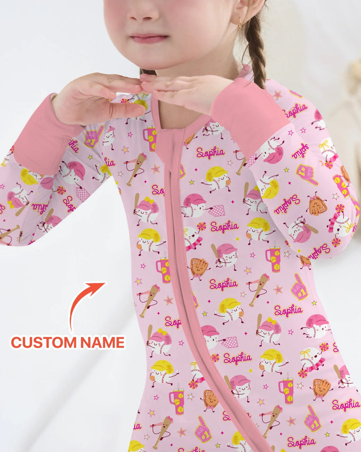 Baseball Mama and Mini Matching Bamboo Convertible Zippy