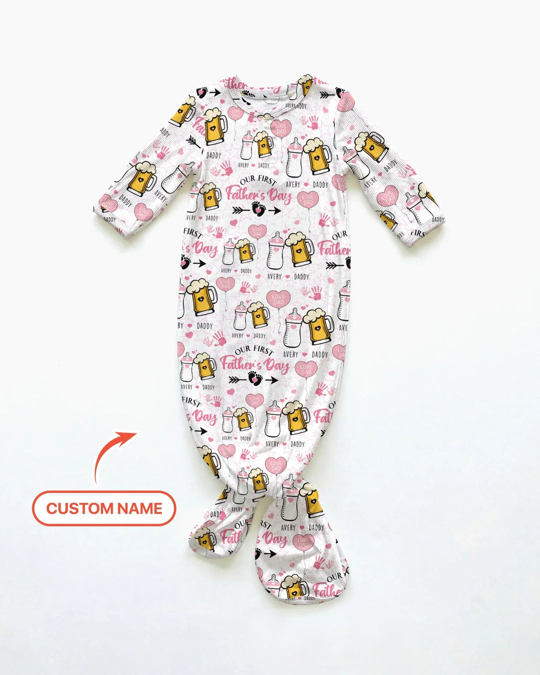 Custom Name First Father's Day Drink Bamboo Knot Gown