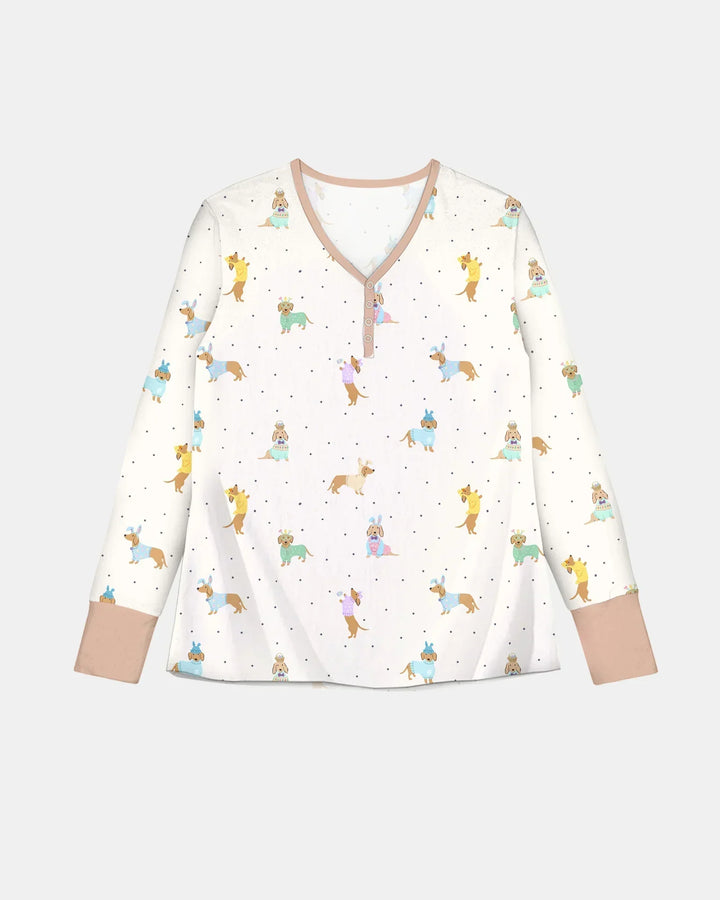Oster-Dackel-Bambus-Damen-Pyjama-Set