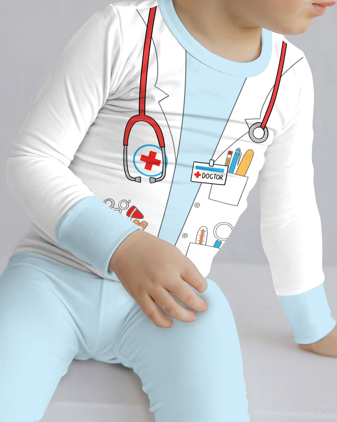 Zweiteiliges Langarm-Pyjama-Set mit Sommerfrüchten