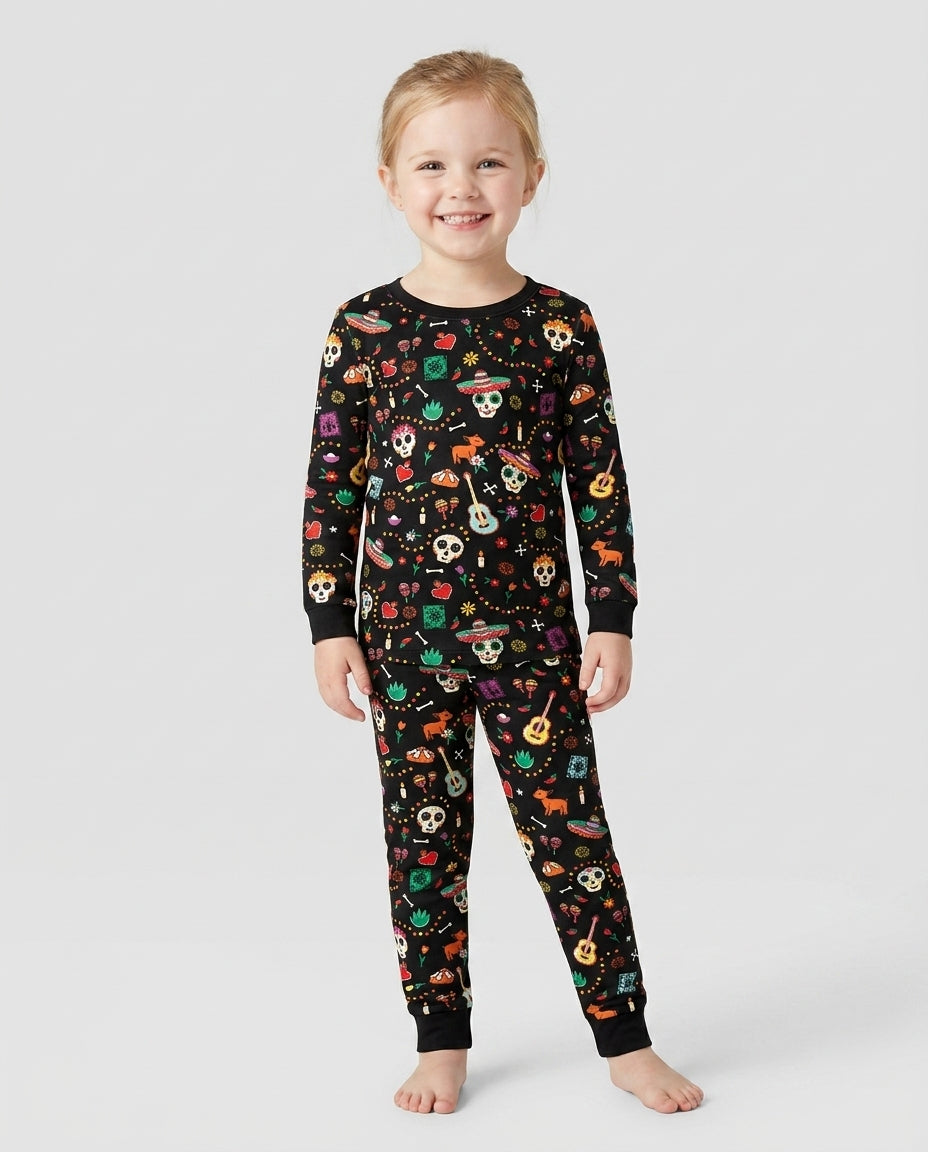 Day of the Dead Bamboo Two Piece Long Sleeve Pajama Set