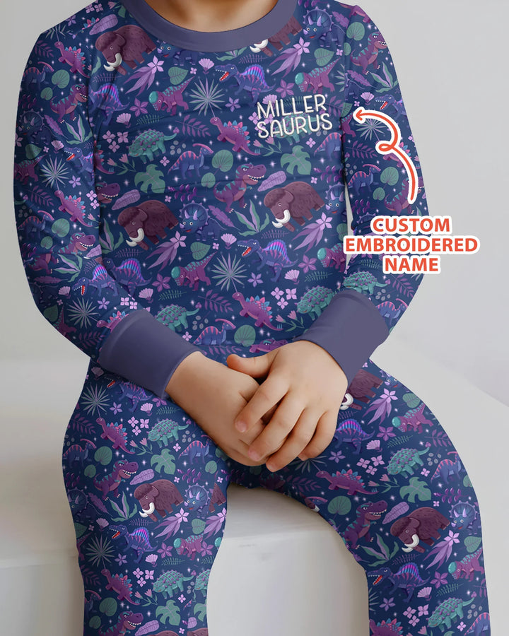 Zweiteiliges Langarm-Pyjama-Set mit Sommerfrüchten