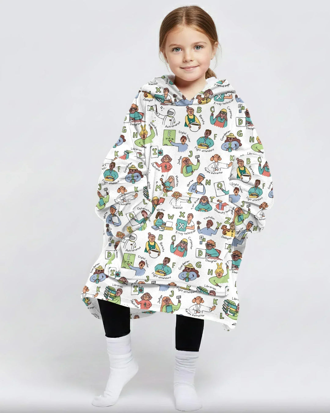 Jobs Alphabet Bamboo Blanket Hoodie
