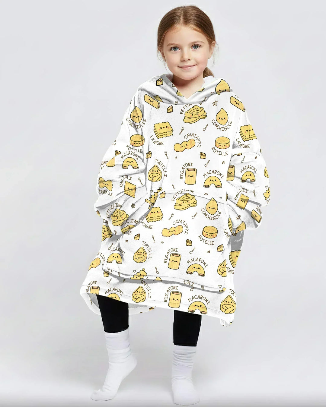 Kawaii Pasta Tragbarer Bambus-Deckenhoodie