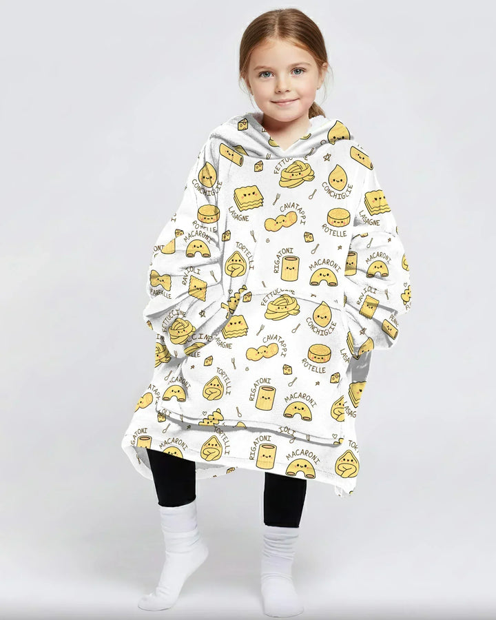 Kawaii Pasta Tragbarer Bambus-Deckenhoodie