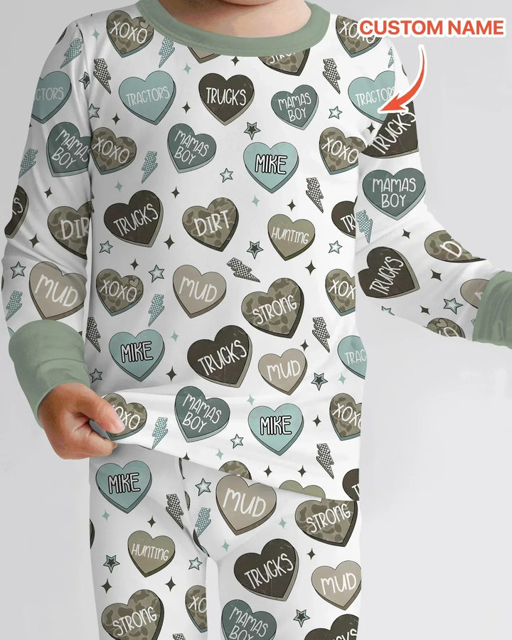 Zweiteiliges Langarm-Pyjama-Set mit Sommerfrüchten