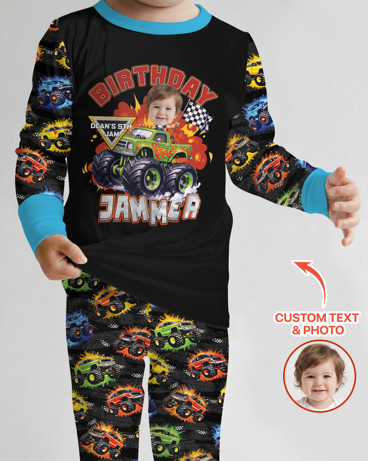 Birthday Truck Rally Bamboo Two Piece Long Sleeve Pajama Set