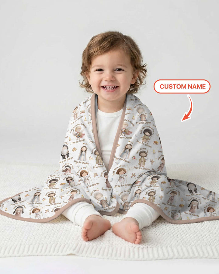 Pray For Me Custom Name Bamboo Blanket