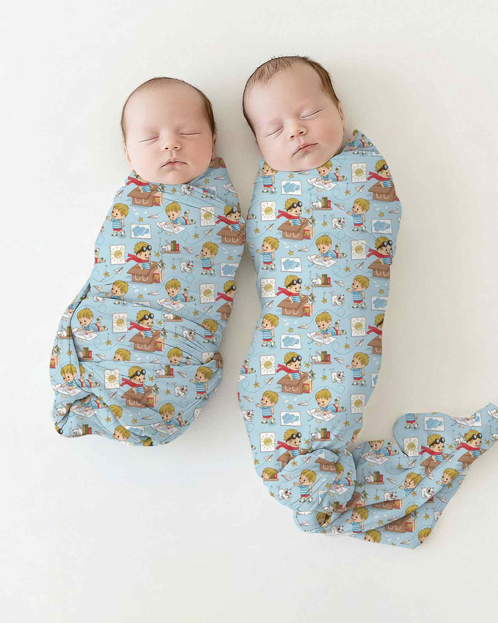 Tiny Explorer Tales swaddle blanket