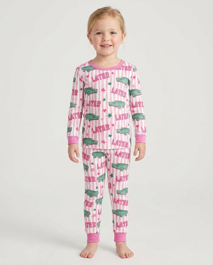 Later Gator After A While Bamboo Two Piece Long Sleeve Pajama Set
