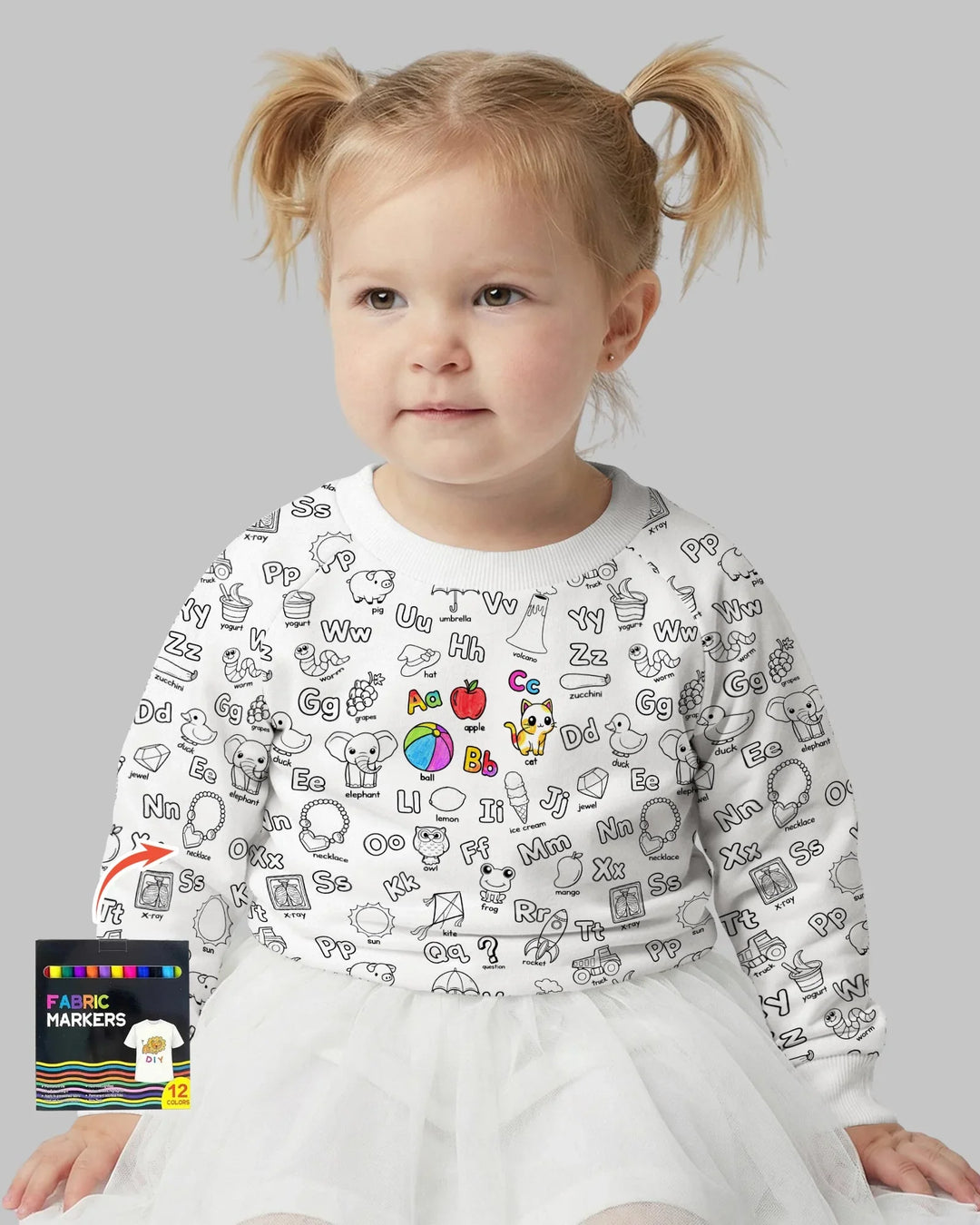 All Colorable Alphabet Bambus-Rundhals-Sweatshirt