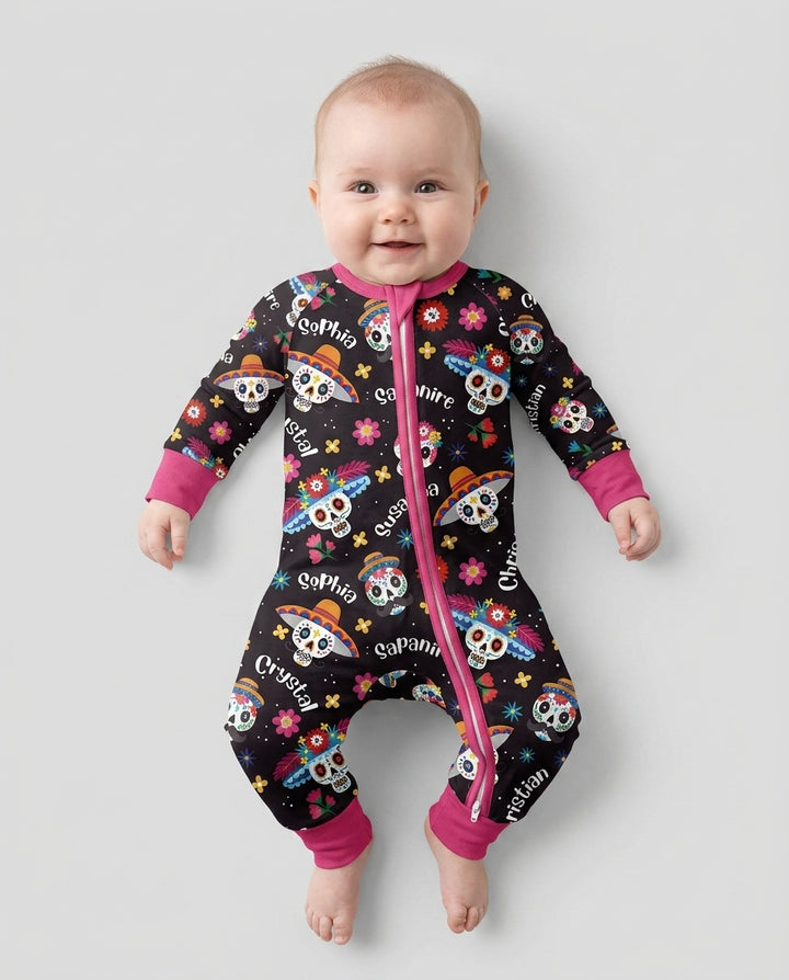 Custom Name Dia De Los Muertos Bamboo Convertible Zippy