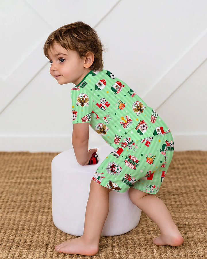 Schlafanzug-Set zweiteilig, kurze Ärmel, kurze Hose, Bambus