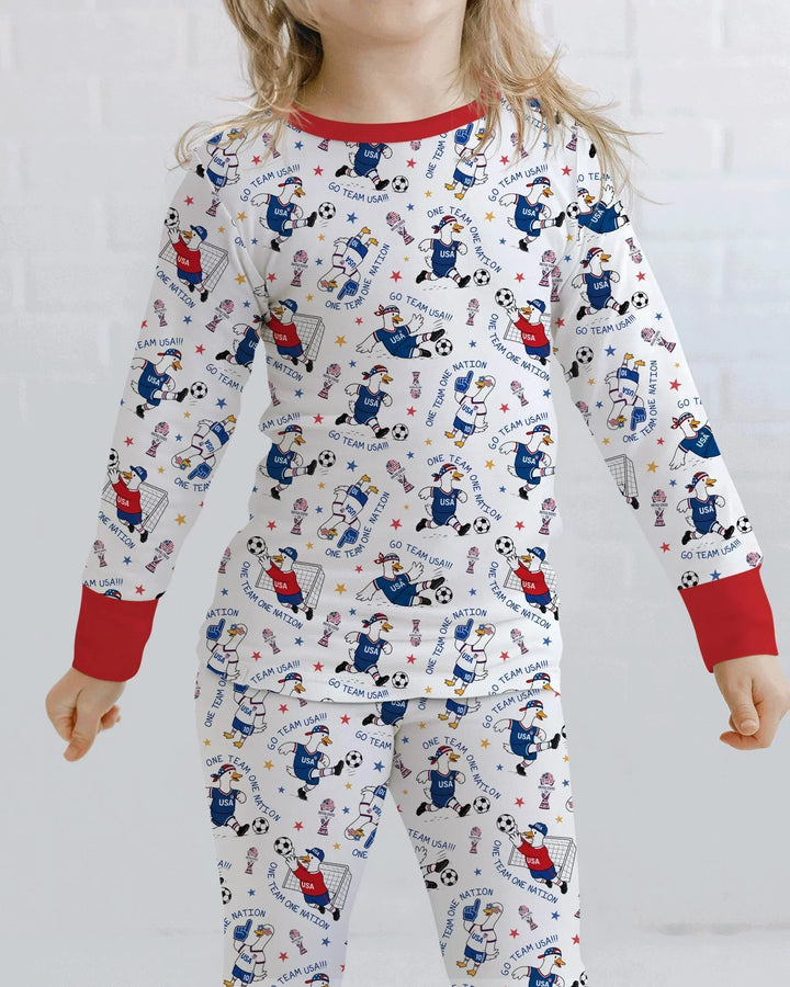 Zweiteiliges Langarm-Pyjama-Set mit Sommerfrüchten
