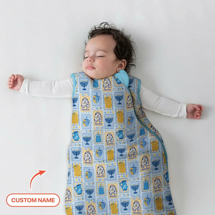 Custom Name Hanukkah Wonderland Bamboo Sleep Bag