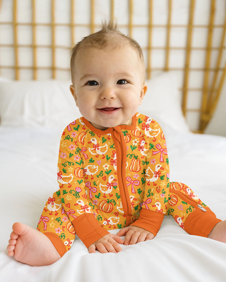 Cute Duck Pumpkin Fall Bamboo Convertible Zippy