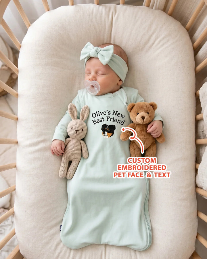 Gerippte Babykleidung mit individuellem Foto - Weich &amp; Skizzenhaft