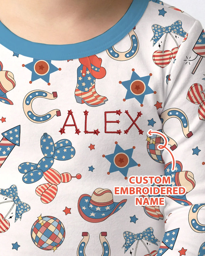 Zweiteiliges Langarm-Pyjama-Set mit Sommerfrüchten