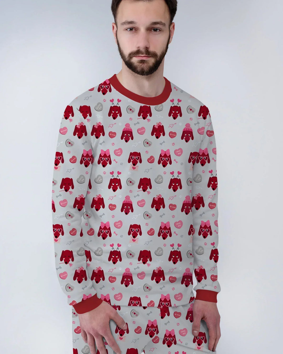 Dachshund Is My Valentine Bamboo Men's Pajama Set
