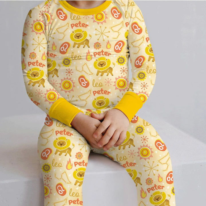 Zweiteiliges Langarm-Pyjama-Set mit Sommerfrüchten