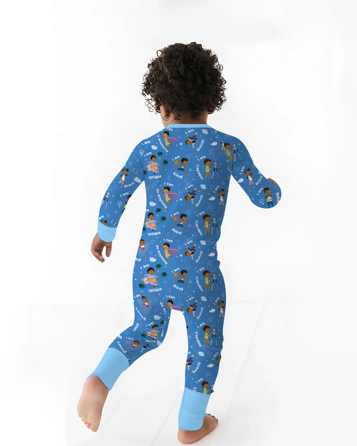 Black Boys I Am Smart Bamboo Two Piece Long Sleeve Pajama Set