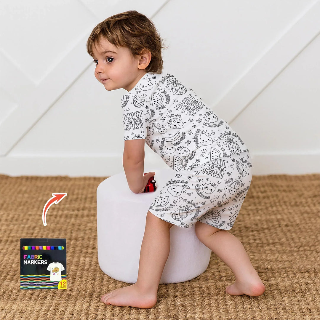 Template Zweiteiliges Pyjama-Set mit kurzen Ärmeln und Shorts