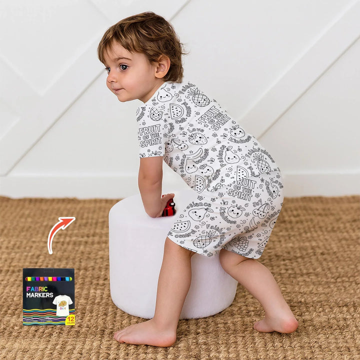 Template Zweiteiliges Pyjama-Set mit kurzen Ärmeln und Shorts