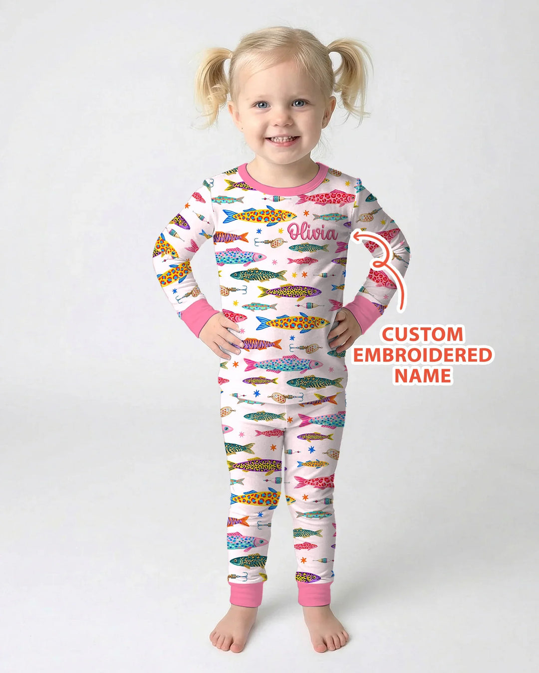 Zweiteiliges Langarm-Pyjama-Set mit Sommerfrüchten
