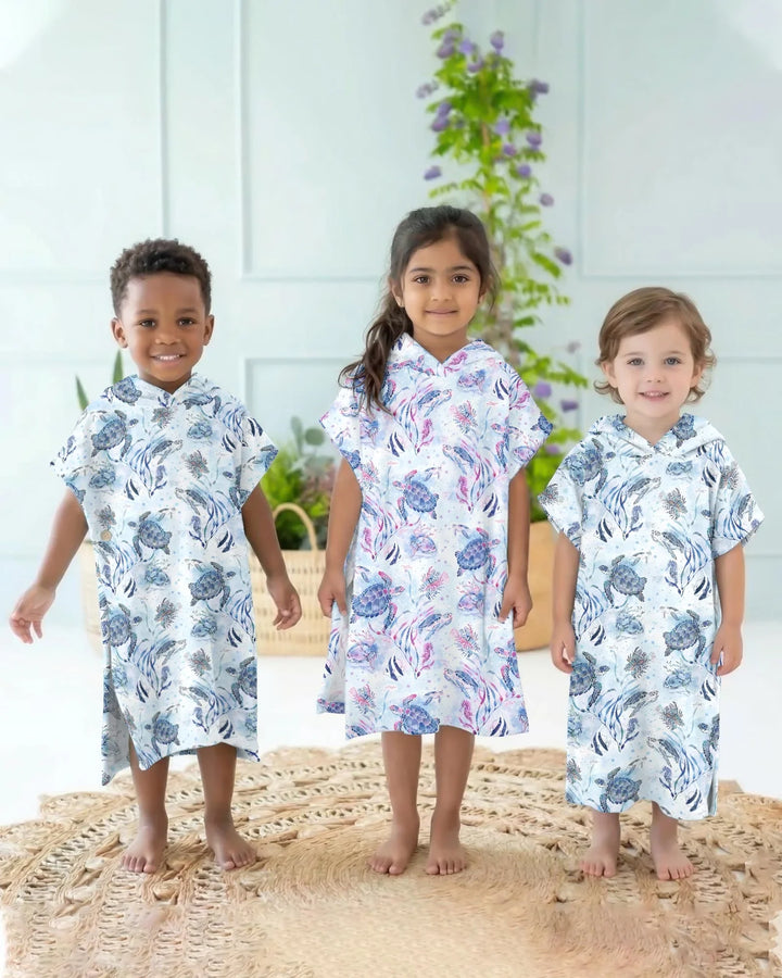 Little Turtles Familie passende Bambus-Bade-Ponchos
