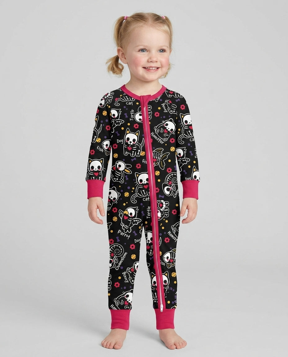 Kawaii Skeleton Pets Bamboo Convertible Zippy