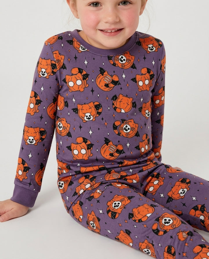 Batty Pumpkin Cats Bamboo Two Piece Long Sleeve Pajama Set