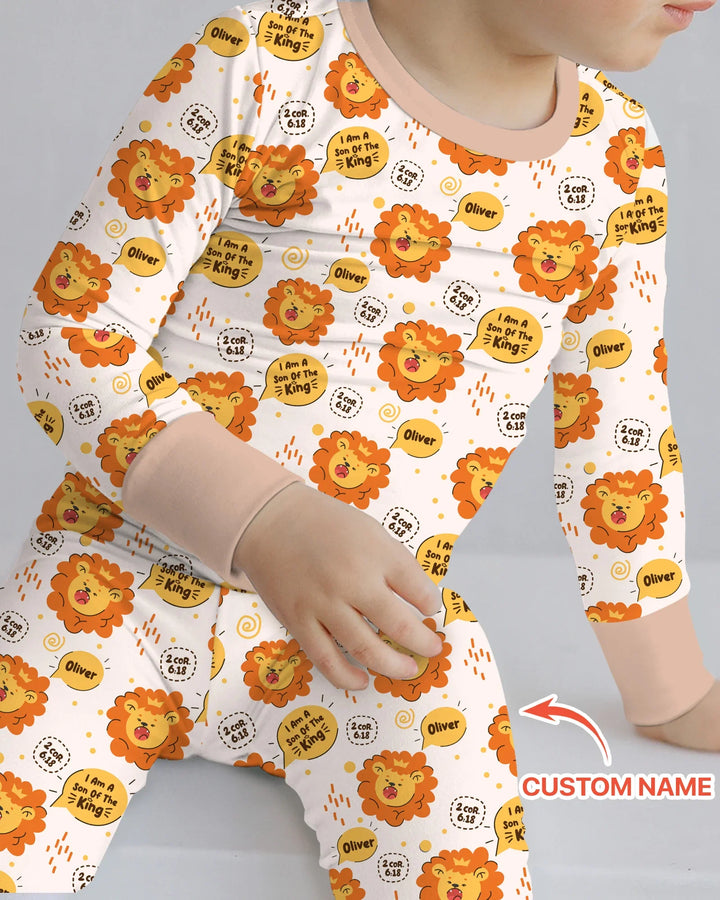 Zweiteiliges Langarm-Pyjama-Set mit Sommerfrüchten