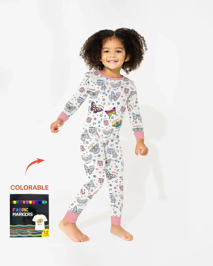 Zweiteiliges Langarm-Pyjama-Set mit Sommerfrüchten