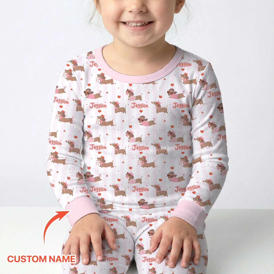 Zweiteiliges Langarm-Pyjama-Set mit Sommerfrüchten