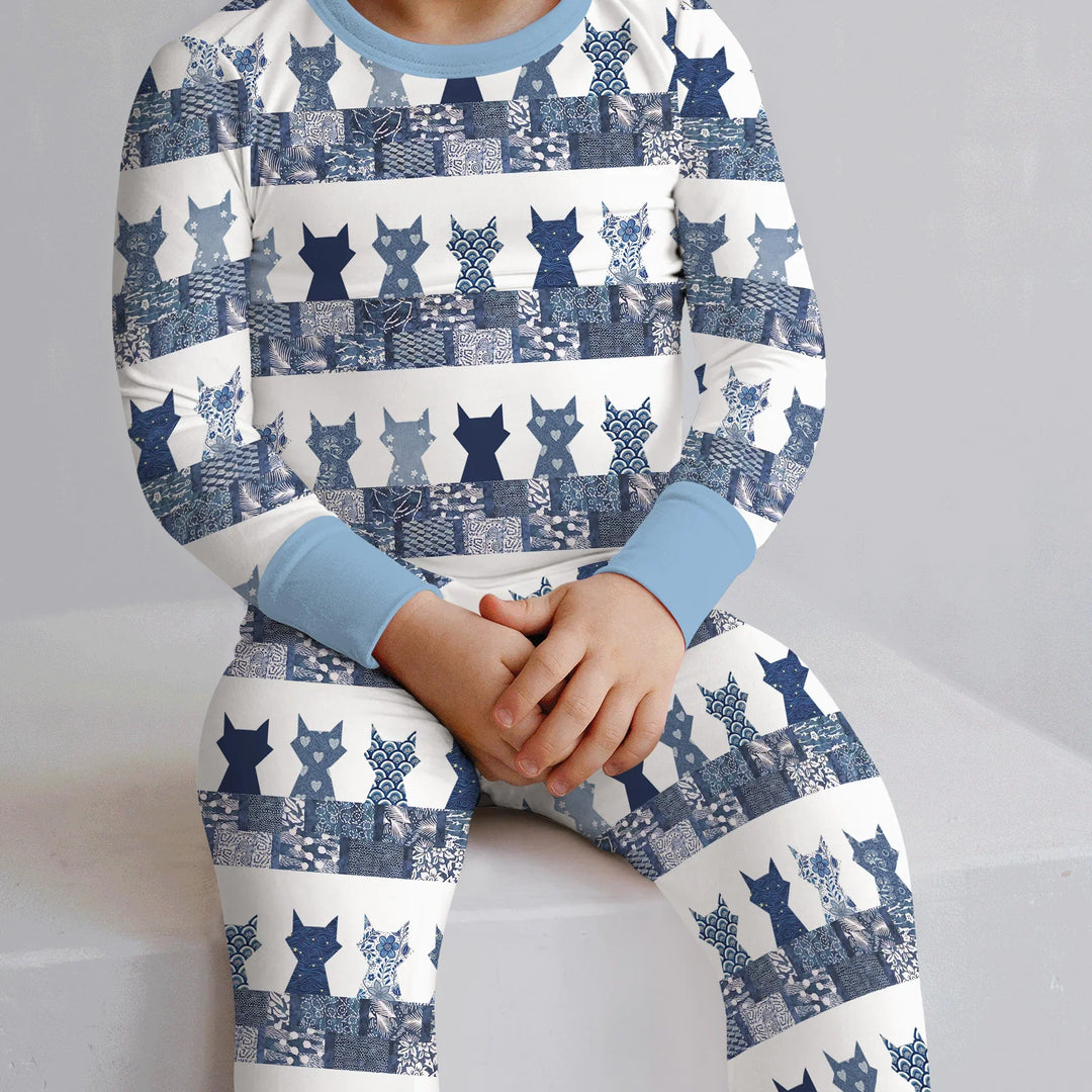 Zweiteiliges Langarm-Pyjama-Set mit Sommerfrüchten