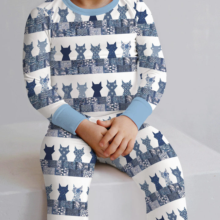 Zweiteiliges Langarm-Pyjama-Set mit Sommerfrüchten