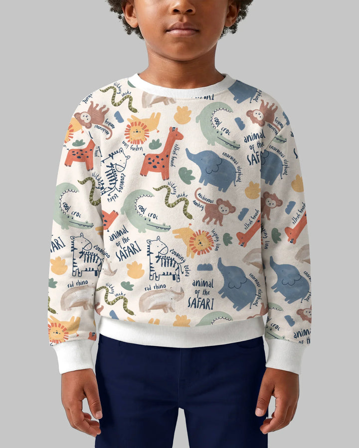 Lustige afrikanische Tiere Bambus Rundhals-Sweatshirt