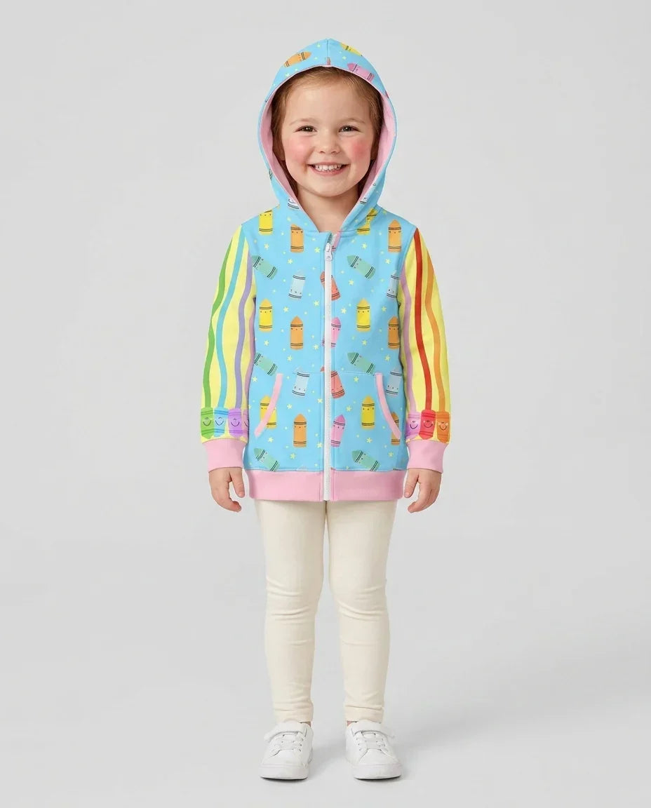 Happy Crayon Friends Bamboo Zip Hoodie