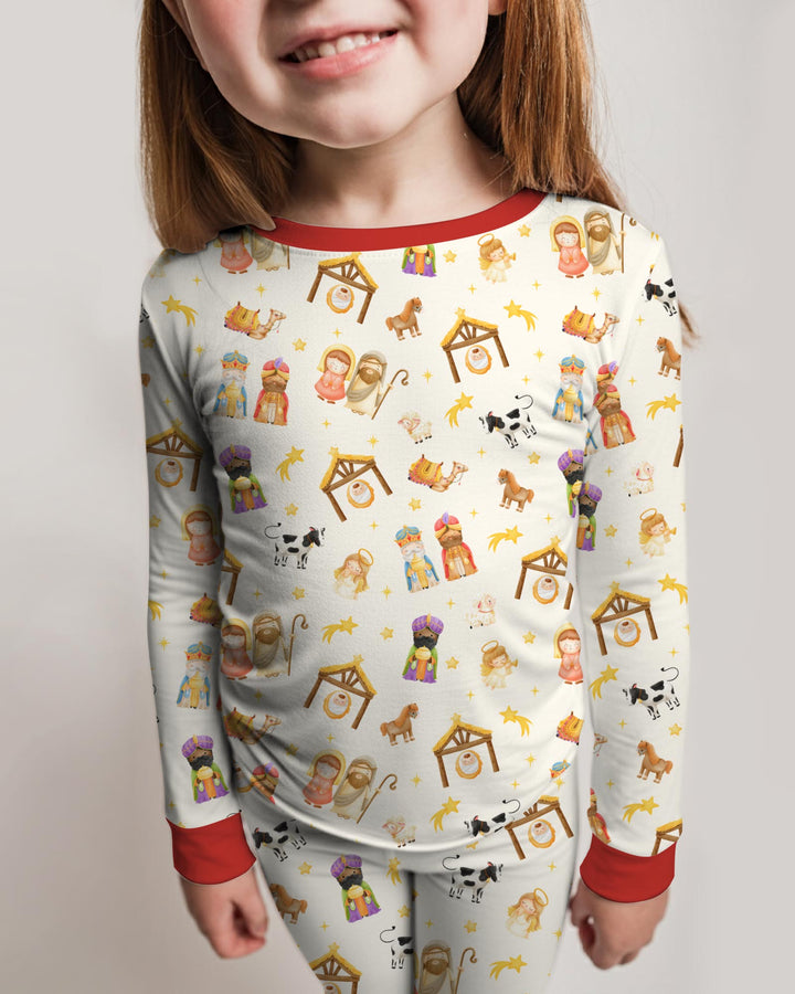 Zweiteiliges Langarm-Pyjama-Set mit Sommerfrüchten