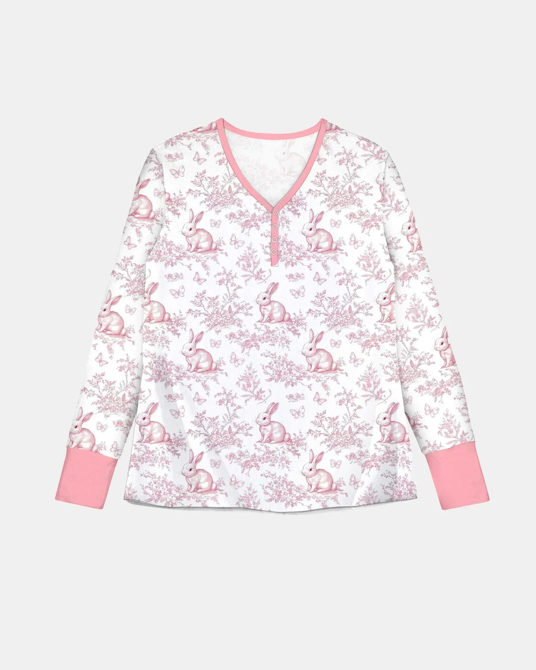 Oster-Chinoiserie Toile-de-Jouy-Bambus-Pyjama-Set für Damen