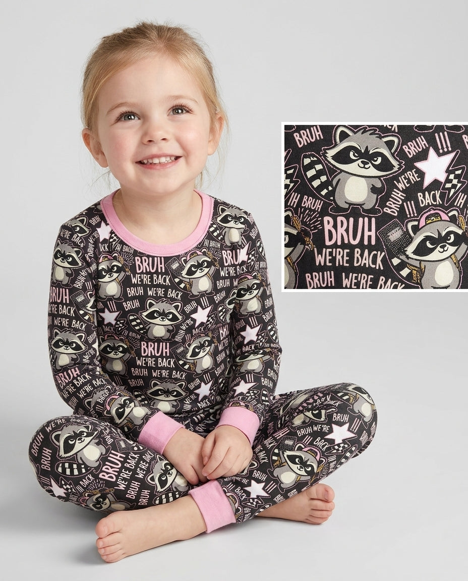 Zweiteiliges Langarm-Pyjama-Set mit Sommerfrüchten
