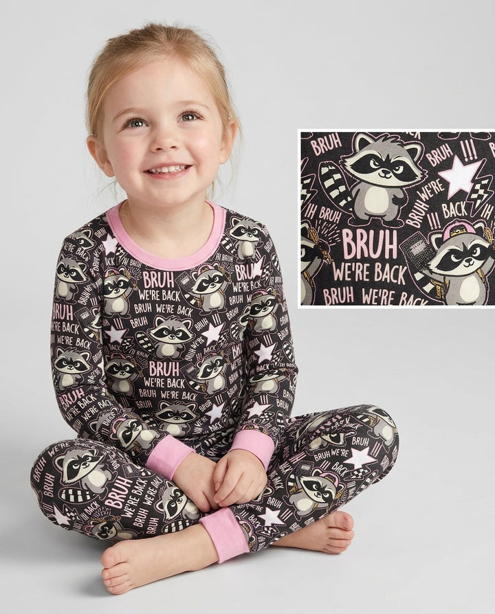 Zweiteiliges Langarm-Pyjama-Set mit Sommerfrüchten