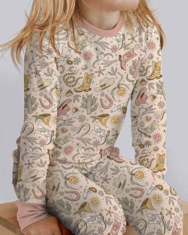 Zweiteiliges Langarm-Pyjama-Set mit Sommerfrüchten