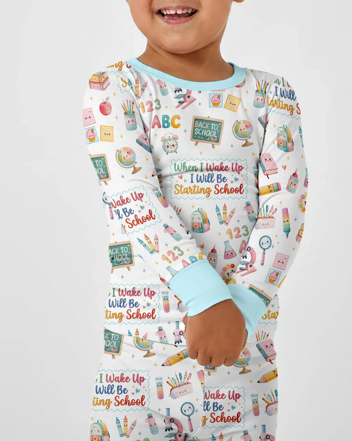 Zweiteiliges Langarm-Pyjama-Set mit Sommerfrüchten