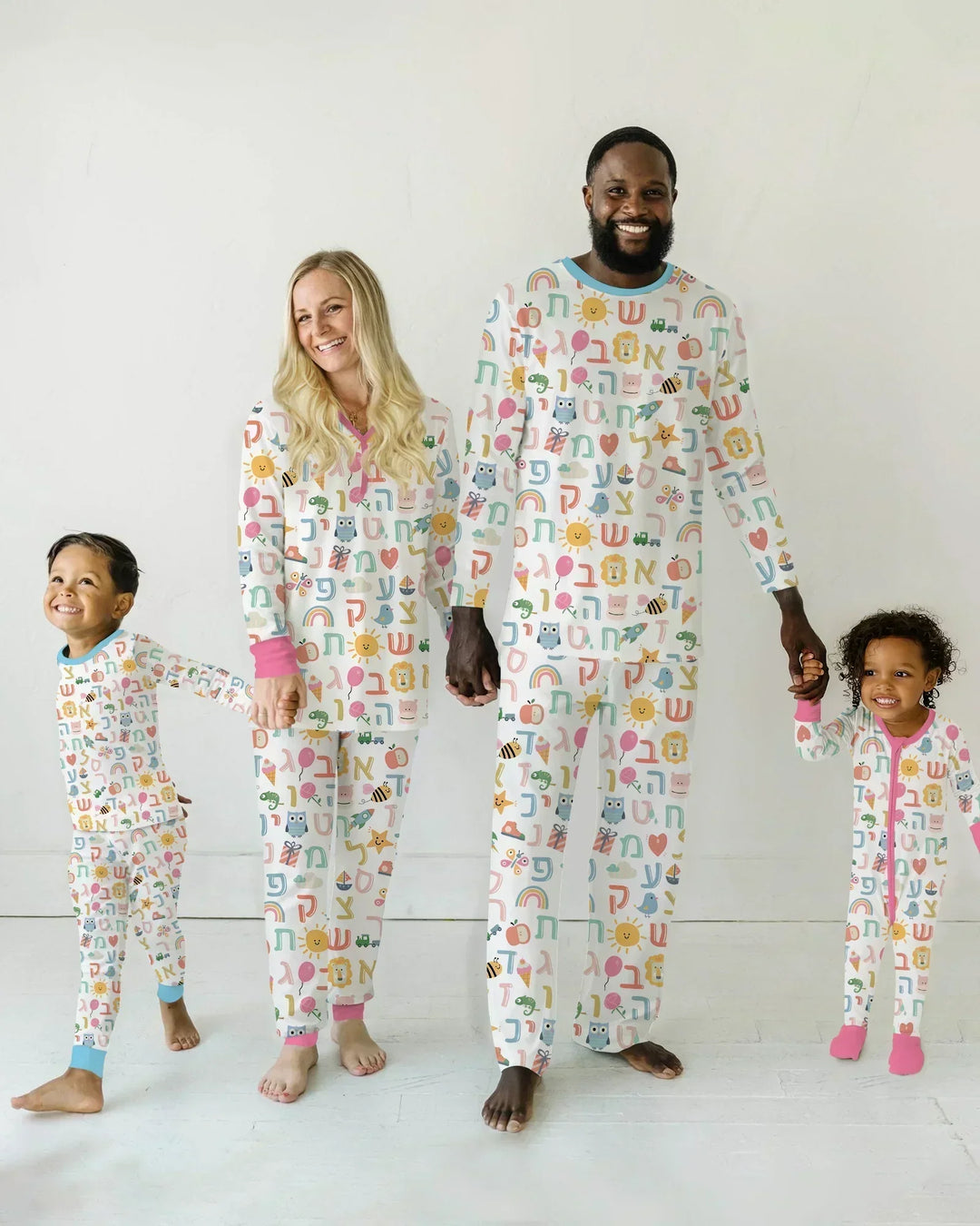 Hebräisches Alphabet Bambus Pyjama-Set für Damen