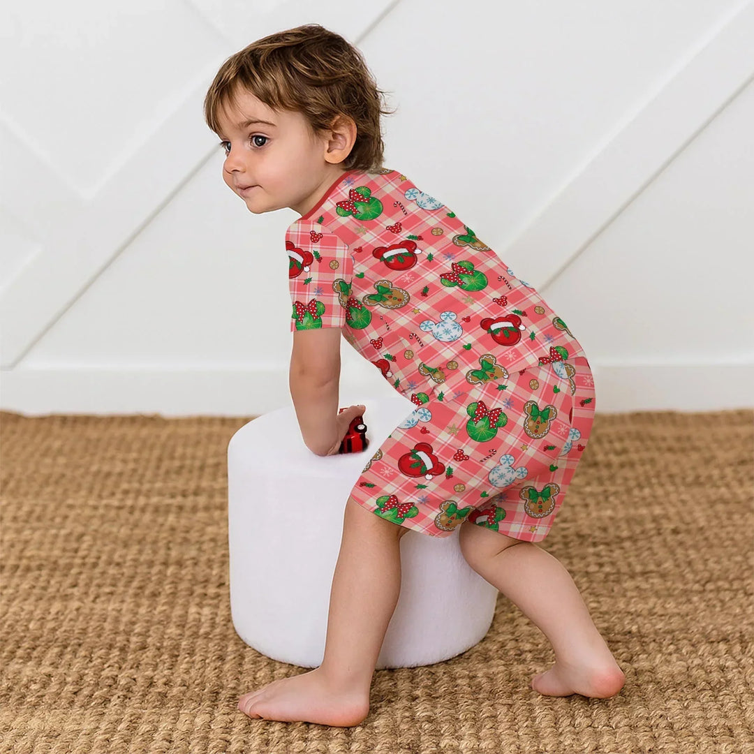 Template Zweiteiliges Pyjama-Set mit kurzen Ärmeln und Shorts