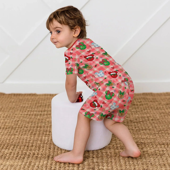 Template Zweiteiliges Pyjama-Set mit kurzen Ärmeln und Shorts