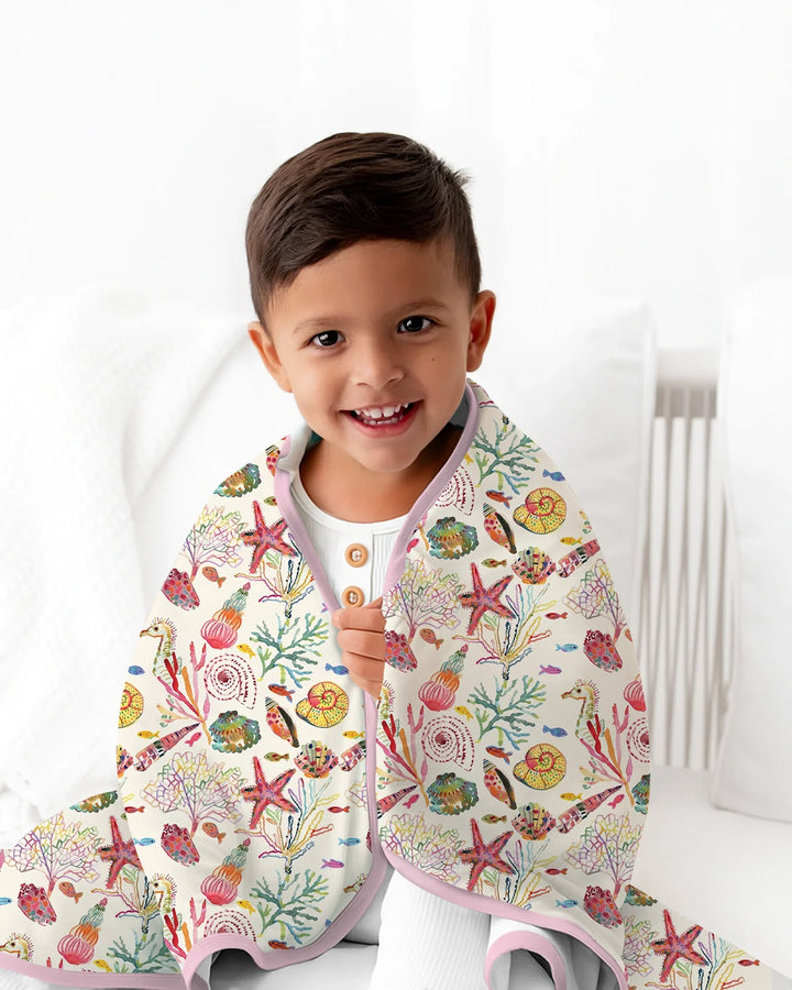 Tropical Reef Whimsy  Bamboo Blanket
