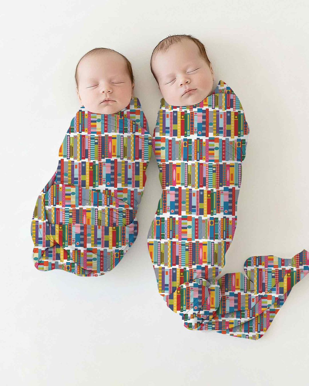 Rainbow Bookshelf swaddle blanket
